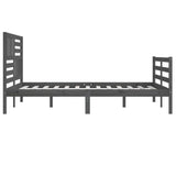 Bed Frame Grey Solid pine wood Double Durable Bed Frame 3101110