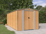 Garden Shed Light Brown 192x440x223 cm Galvanised Steel 3147474