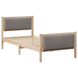 Bed frame Brown and taupe 90 x 200 cm Solid pine wood 878497