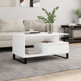 ZNTS Coffee Table White 90x49x45 cm Engineered Wood 831028