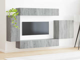 TV Wall Cabinet Set Wall-mounted 6 pcs Grey Sonoma 3408958