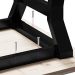 ZNTS Coffee Table Y-Frame 50x50x35.5 cm Solid Wood Pine and Steel 3282769