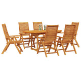 Garden Dining Set Folding 7 pcs Brown Solid Acacia Wood 3375719