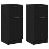 Sideboard 2 pcs Black Oak 30 x 30 x 70 cm Engineered Wood 862773