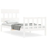 Bed Frame without Mattress White 90x200 cm Solid Wood Pine 3193322