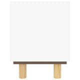 TV Cabinet White 105x30x40 cm Solid Wood Pine&Natural Rattan 345615