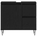 Bathroom Furniture Set 3 pcs Black Oak 30 x 30 x 190 cm 3333097