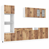 ZNTS 7 Piece Kitchen Cabinet Set Kalmar Old Wood Engineered Wood 3314749