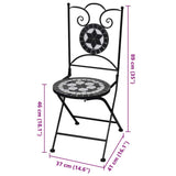 Folding Chairs 2 pcs Ceramic Black and White 41533