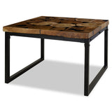 Coffee Table Black and Brown Real teak with black resin, Steel 244552