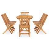 Outdoor Dining Set Natural Teak Smooth sanded teak hardwood 3059969