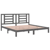 Bed Frame without Mattress Grey 200x200 cm Solid Wood Pine 3104370