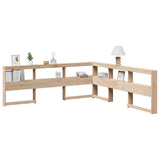 Bookcase Headboard L-Shaped 200 cm Solid Wood Pine 859253