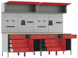 Work Cabinet Set with Drawer with Storage Manual 10 pcs Red 3321493