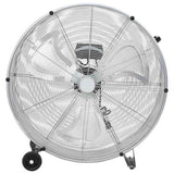 Drum Fan with Wheel Silver 79 x 37 x 82 cm Aluminium 42001424