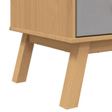 Highboard OLDEN Grey and Brown 85x43x125 cm Solid Wood Pine 358616