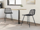 Bar Chair 2 pcs 44.5 x 54.5 x 97.5 cm Rattan and Iron 42011548