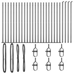 ZNTS Fence Posts with Base Plates 26 pcs Ø32mm 68.5cm Galvanised Steel 3350245