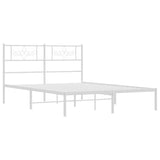 Metal Bed Frame without Mattress with Headboard White 135x190cm 355315