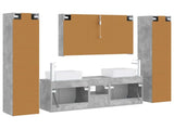 Bathroom Furniture Set 6 pcs Concrete Grey 3407234