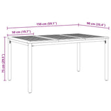 Outdoor Table Natural and Grey 150 x 90 x 75 cm 4010615