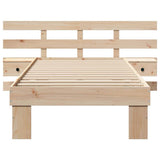 Bed Frame with Headboard Brown 75 x 190 cm Solid Pine Wood 872719