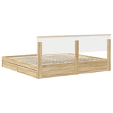 Storage Bed with Drawer Sonoma Oak 200 x 200 cm Engineered Wood 3410765