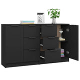 Sideboards 2 pcs Black 60x30x70 cm Engineered Wood 3115789