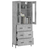Highboard Concrete Grey 69.5x34x180 cm Engineered Wood 3198413
