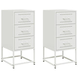 Bedside Cabinets 2 pcs White 36x39x78 cm Steel 846589