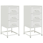 ZNTS Bedside Cabinets 2 pcs White 36x39x78 cm Steel 846589