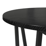 ZNTS Side Table Set of 2 - Black Oak MDF and Metal 869720