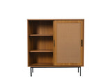 Sideboard, Kitchen Cabinet, Storage Cupboard with Rattan Decorated Doors, with 2 Sliding Barn Doors, N896P437305N