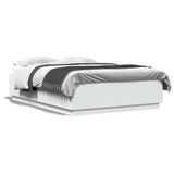 Bed Frame with LED without Mattress White 120x200 cm 3209618