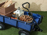 114L Steel Frame Garden Cart Trolley - Blue T3398P320182