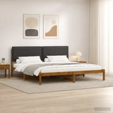 Bed Frame with Upholstered Headboard Natural and Dark Grey 3405044