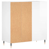 Record Cabinet High Gloss White 84.5x38x89 cm Engineered Wood 831766