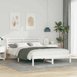Bed Frame with Headboard White 140 x 220 cm Solid Pine Wood 872333