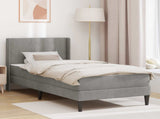 Bed Frame with Mattress Light Grey 90 x 190 cm Velvet 3415244