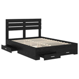 Bed Frame with Drawer with Headboard Manual Engineered Wood 3411623