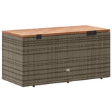 Garden Storage Box Grey 110x50x54 cm Poly Rattan Acacia Wood 365956