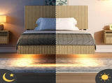 Modern Floating Bed with Recessed Detailing & Headboard, Fitted with LED Ambient Lighting, Robust W5510P513055