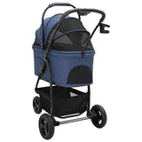 Folding Pet Stroller Adjustable Blue 78 x 54 x 101 cm Polyester 42012439