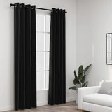 Linen-Look Blackout Curtains 2 pcs Anthracite 140x245cm 321162
