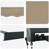 Retractable Awning Manual Beige 350 x 250 cm Fabric, Metal 3330354