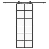 Sliding Door with Hardware Set Black 76x205 cm ESG Glass 3375850