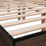 Bed Frame without Mattress Brown Oak 120x200 cm 845866
