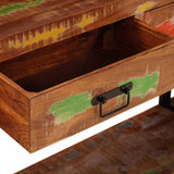 Console Tables with Drawer 2 pcs Multicolour Solid Reclaim wood 3324228