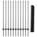 Welded Wire Fence 25 x 1.2 m PVC-Coated Steel Grey Mesh 3336864