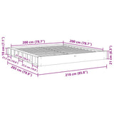 Bed Frame without Mattress 200x200 cm Solid Wood Oak 3324127